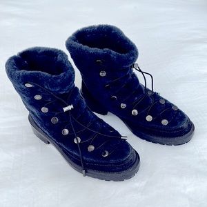 Aquatalia suede and shearling boots